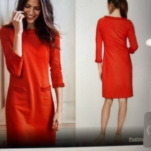 Boden Miranda shift pointe dress in poppy red size 6